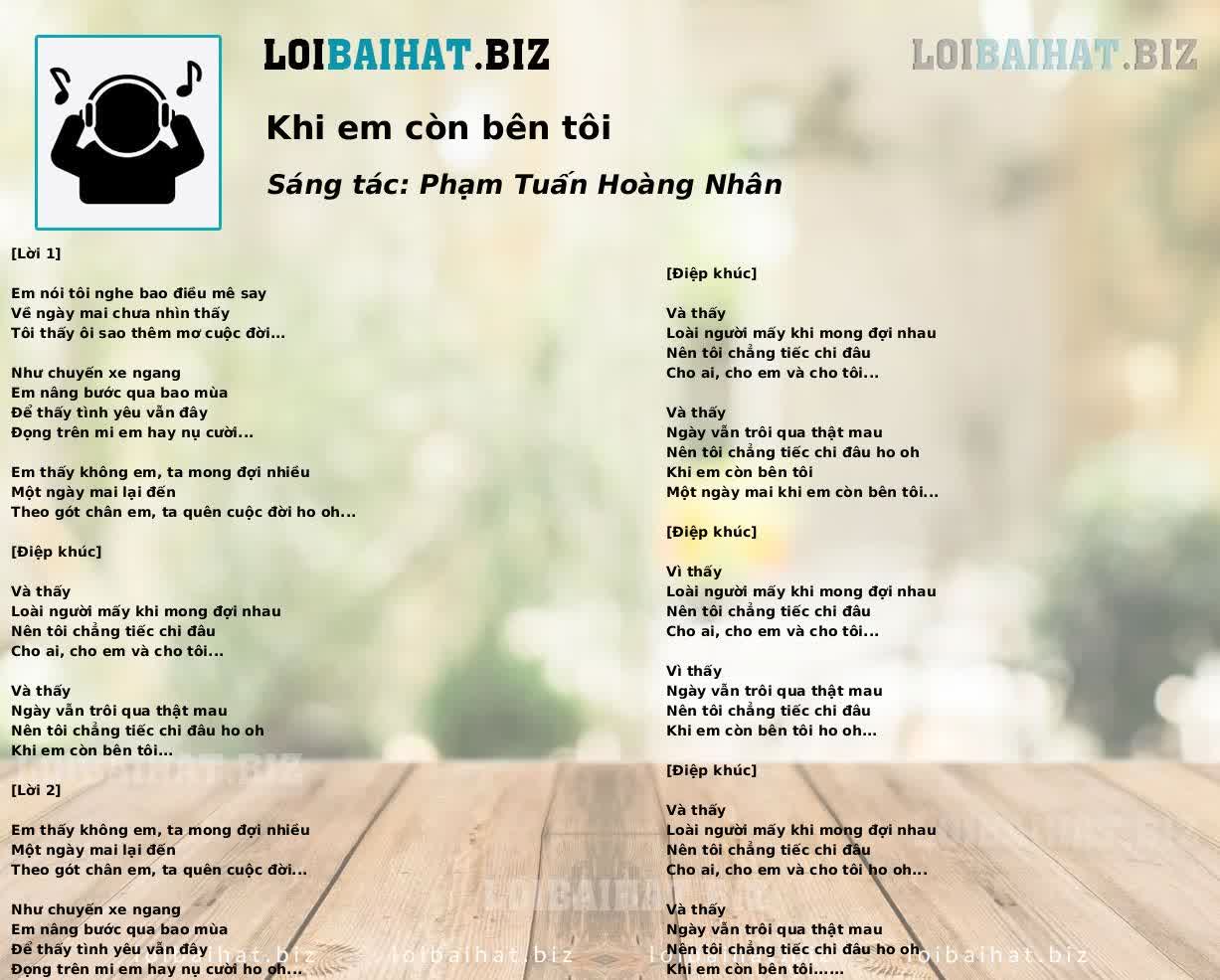Khi em còn bên tôi