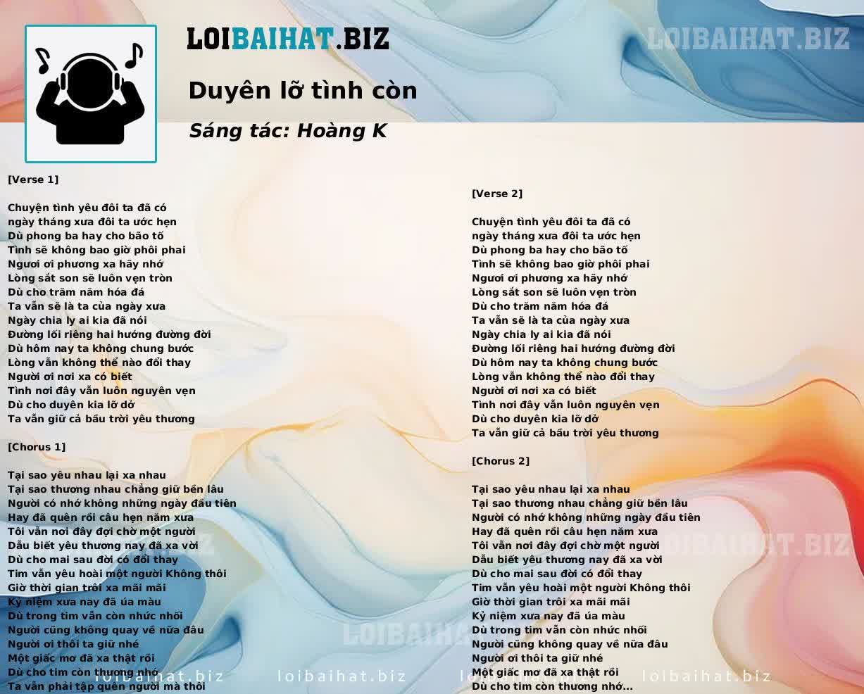 Duyên lỡ tình còn