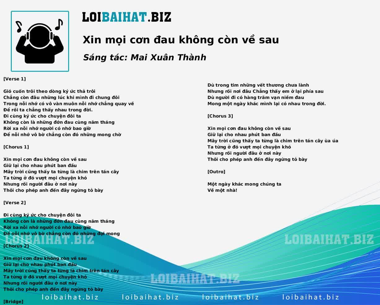 Xin mọi cơn đau không còn về sau