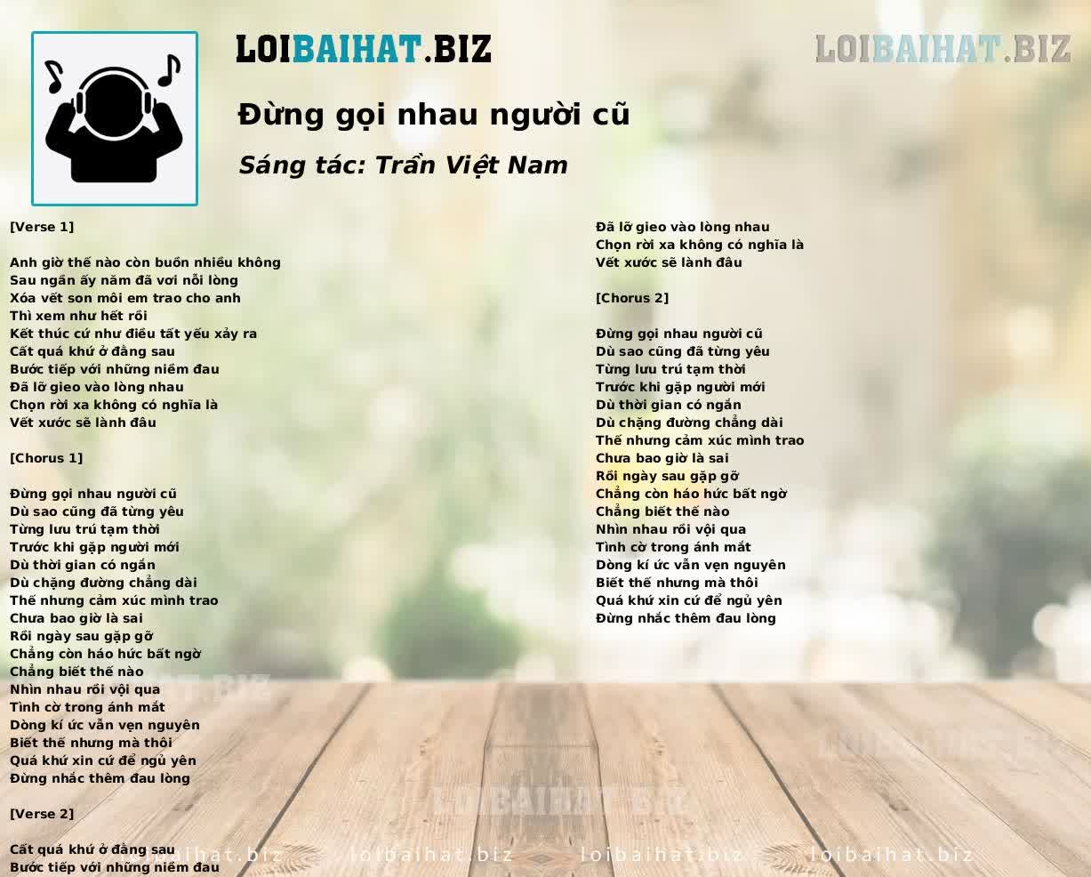 Đừng gọi nhau người cũ