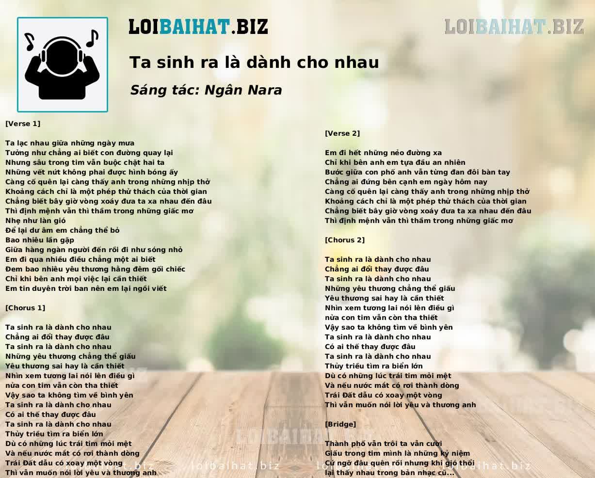 Ta sinh ra là dành cho nhau