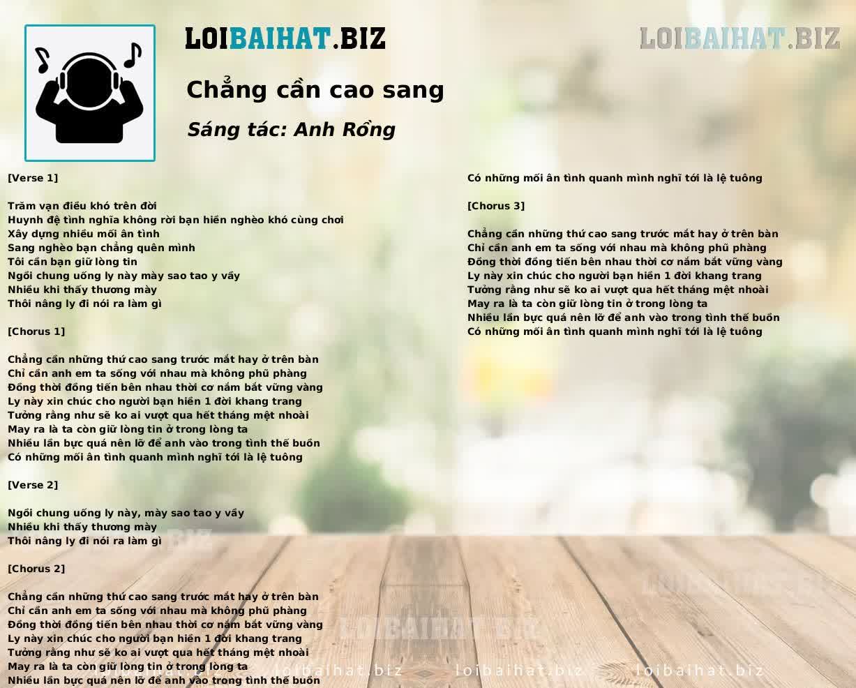 Chẳng cần cao sang