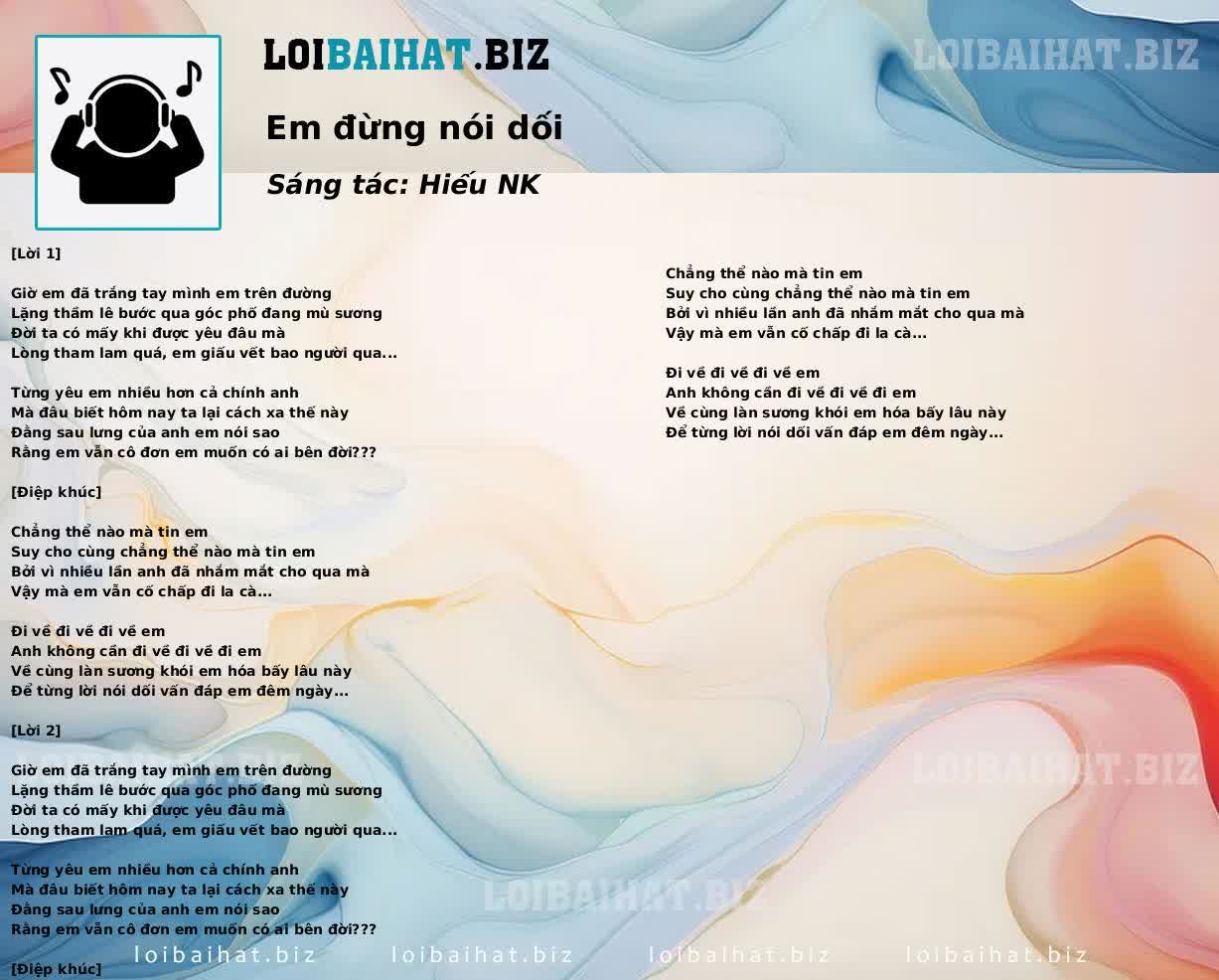 Em đừng nói dối