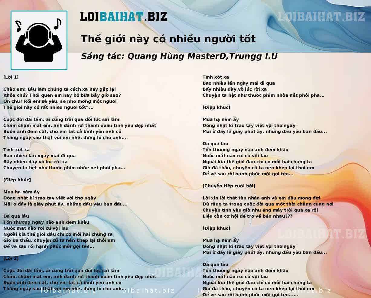 Thế giới này có nhiều người tốt
