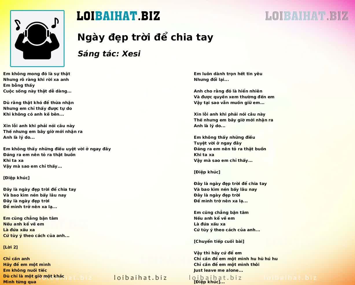 Ngày đẹp trời để chia tay