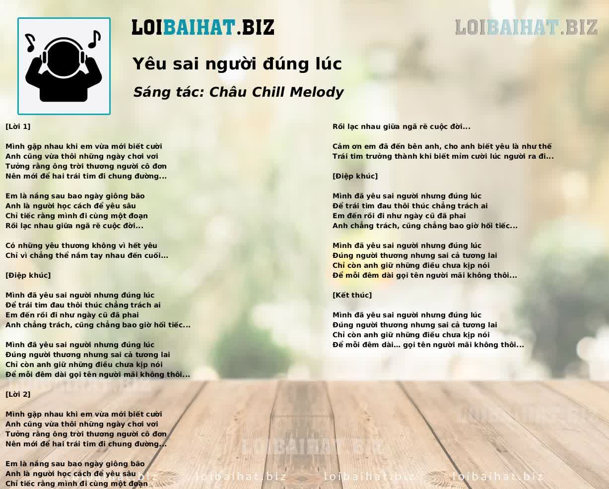 Yêu sai người đúng lúc