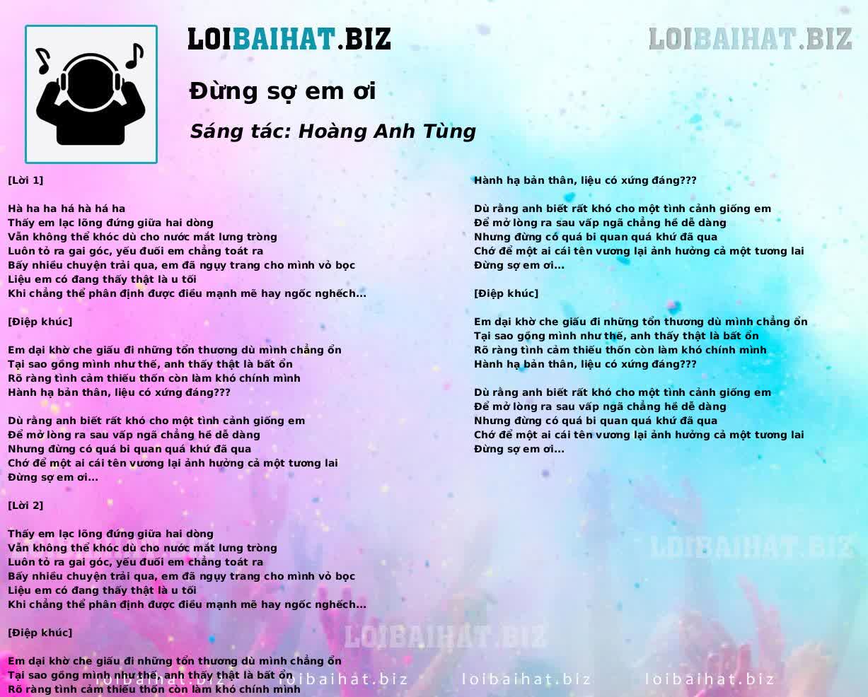 Đừng sợ em ơi