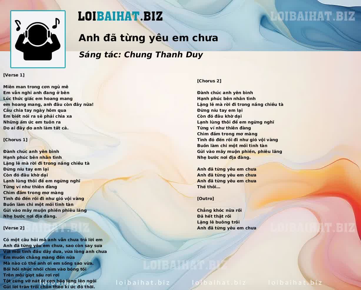 Anh đã từng yêu em chưa