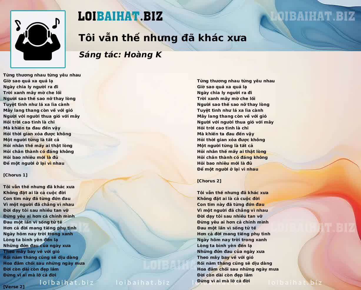 Tôi vẫn thế nhưng đã khác xưa
