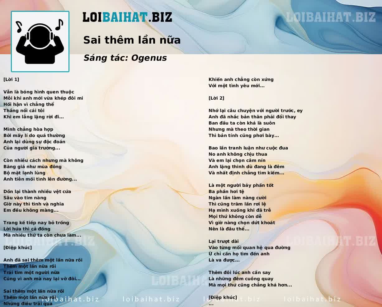 Sai thêm lần nữa