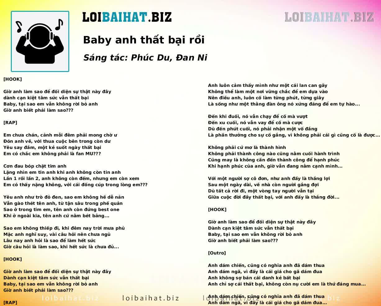 Baby anh thất bại rồi