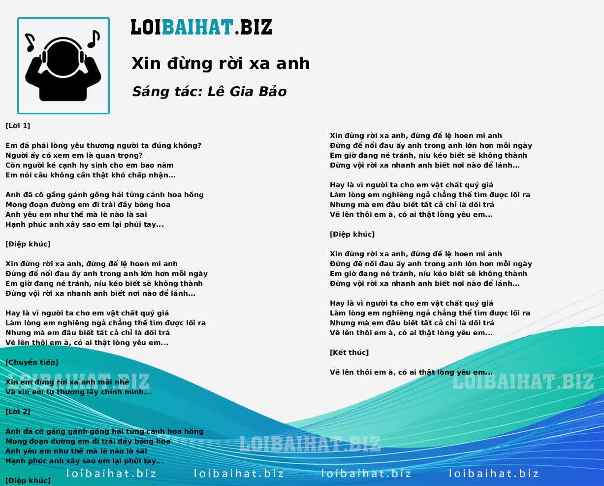 Xin đừng rời xa anh