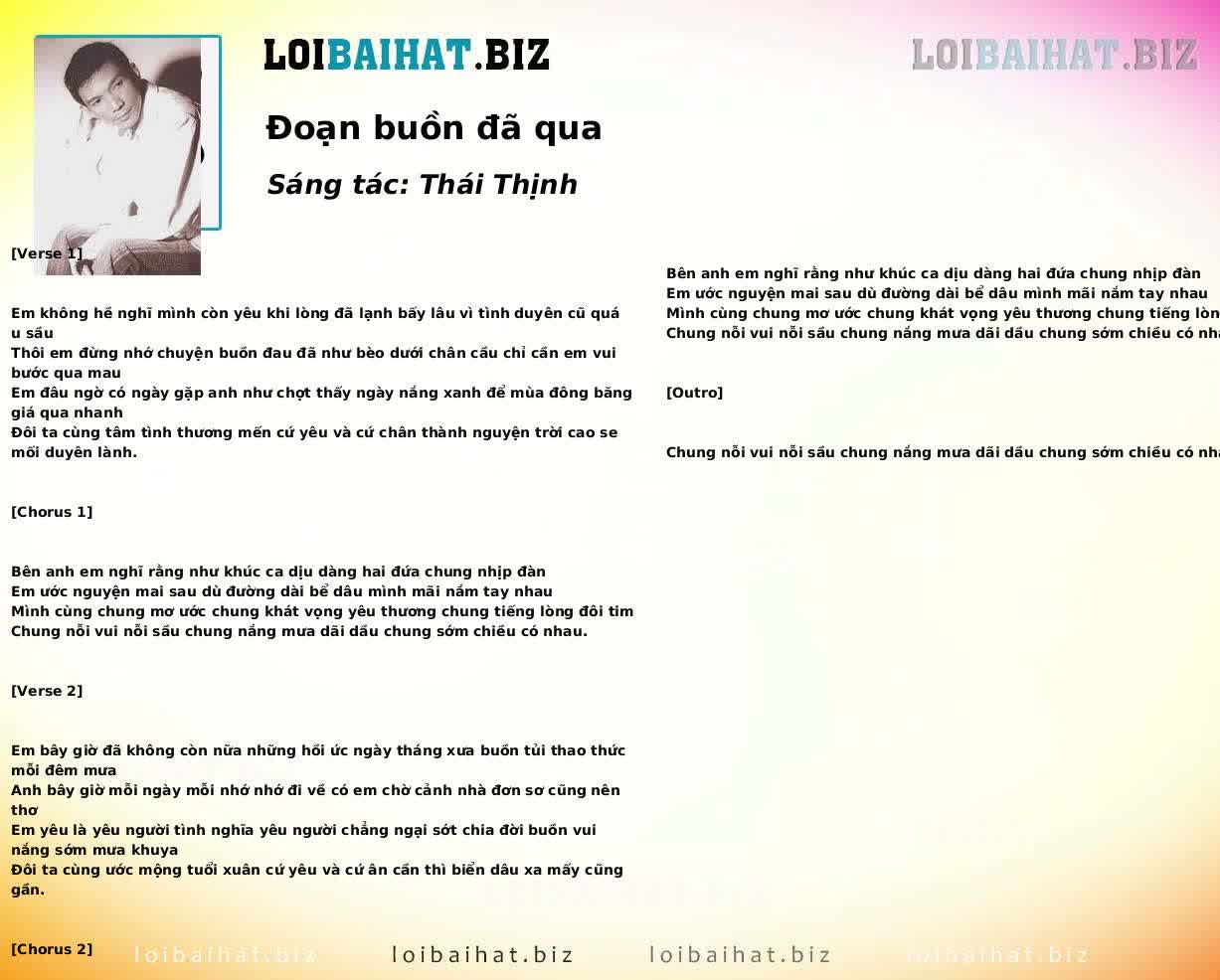 Đoạn buồn đã qua