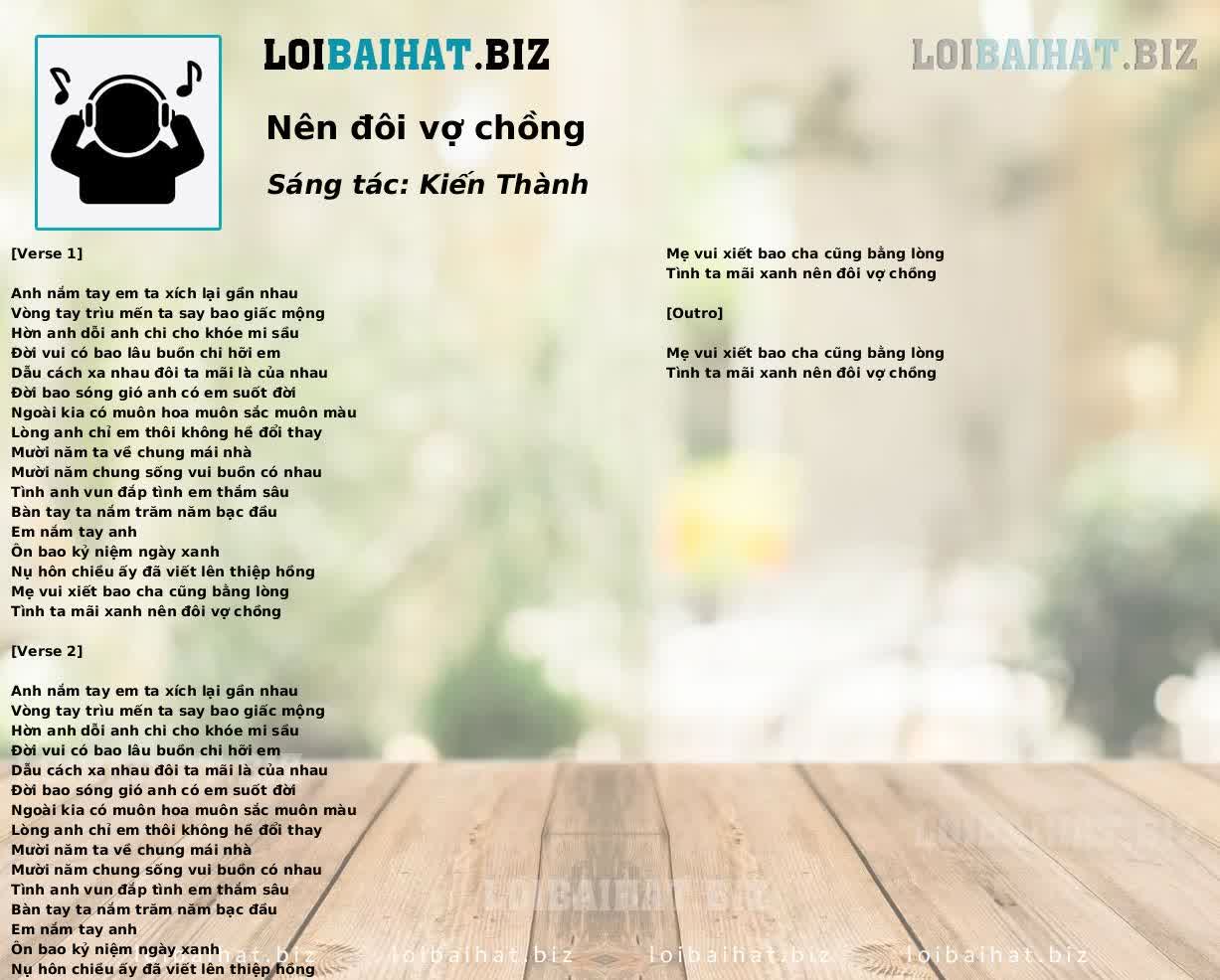 Nên đôi vợ chồng