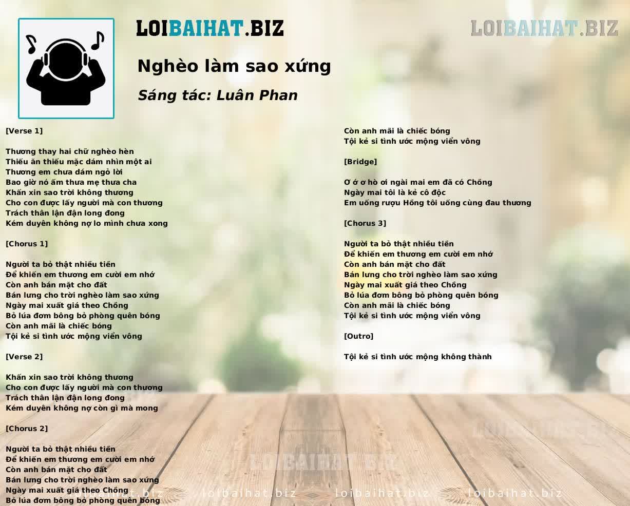 Nghèo làm sao xứng