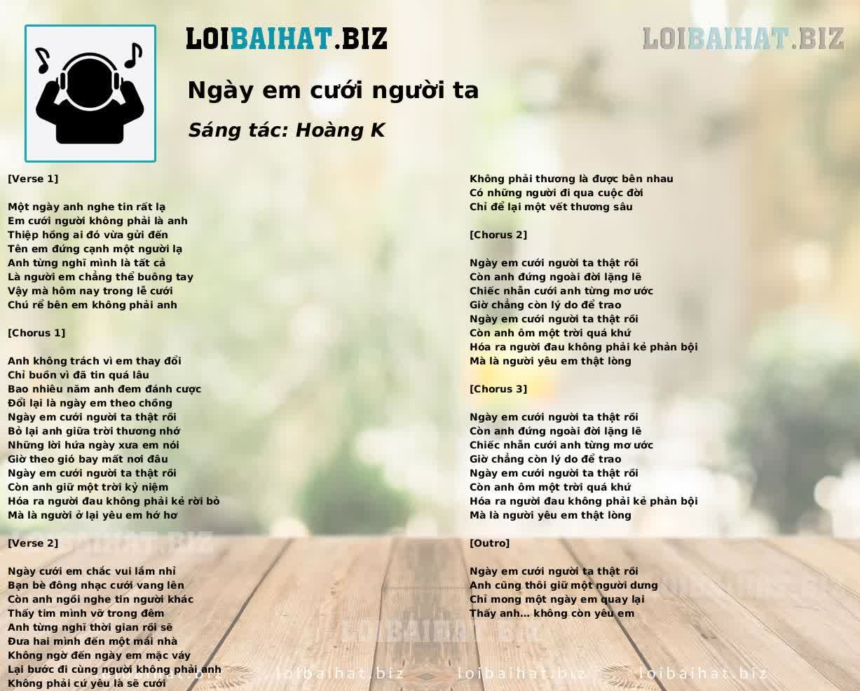 Ngày em cưới người ta