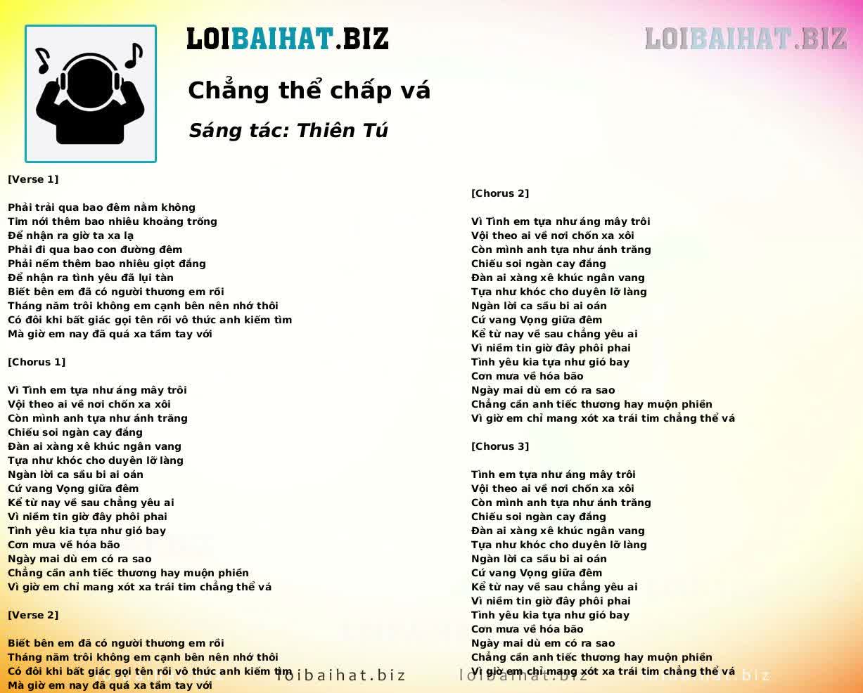 Chẳng thể chấp vá