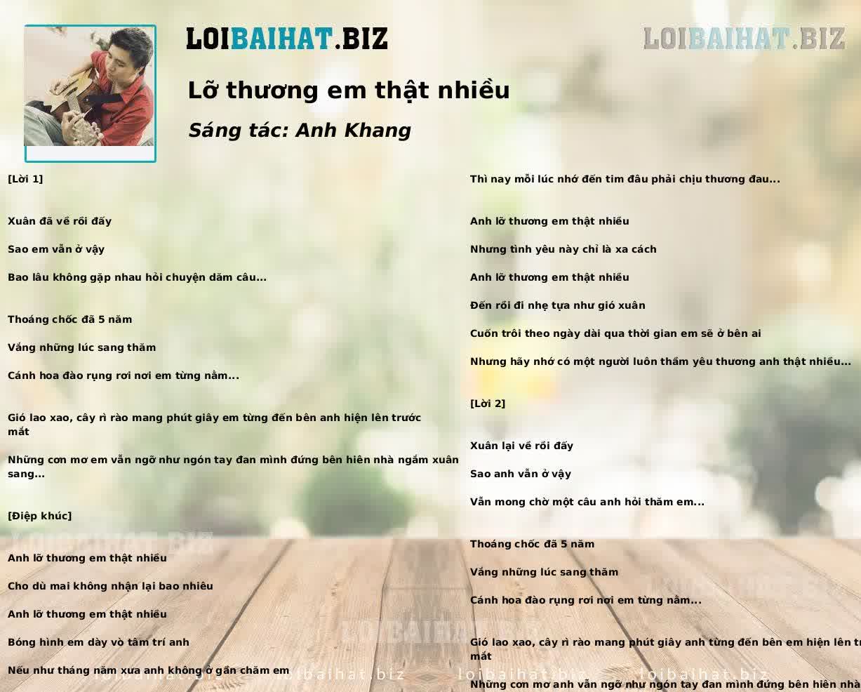 Lỡ thương em thật nhiều