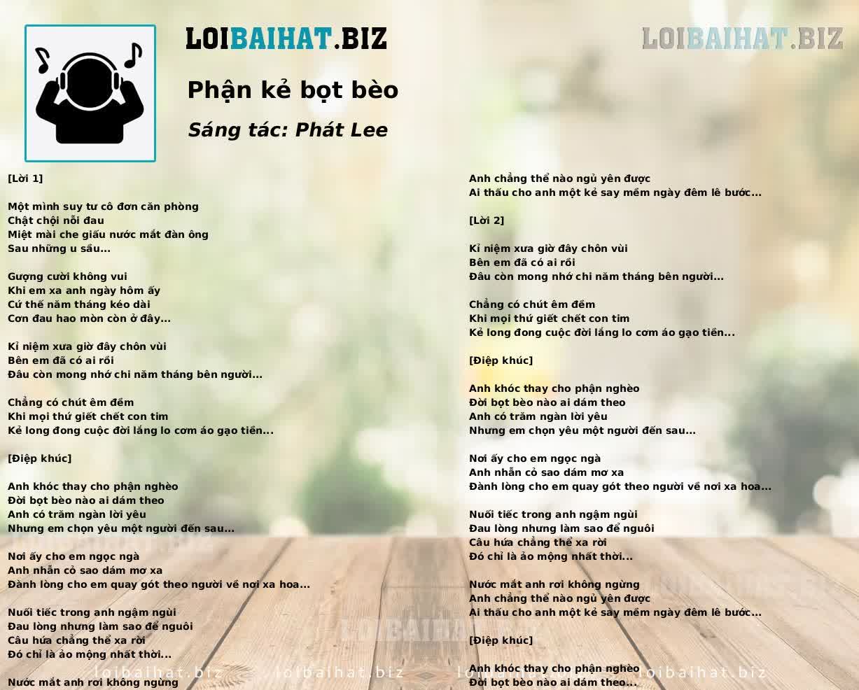 Phận kẻ bọt bèo