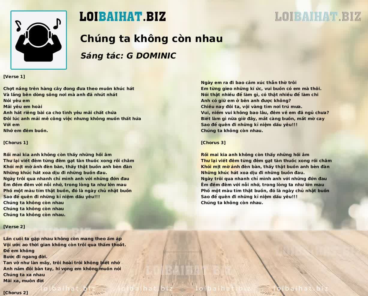 Chúng ta không còn nhau