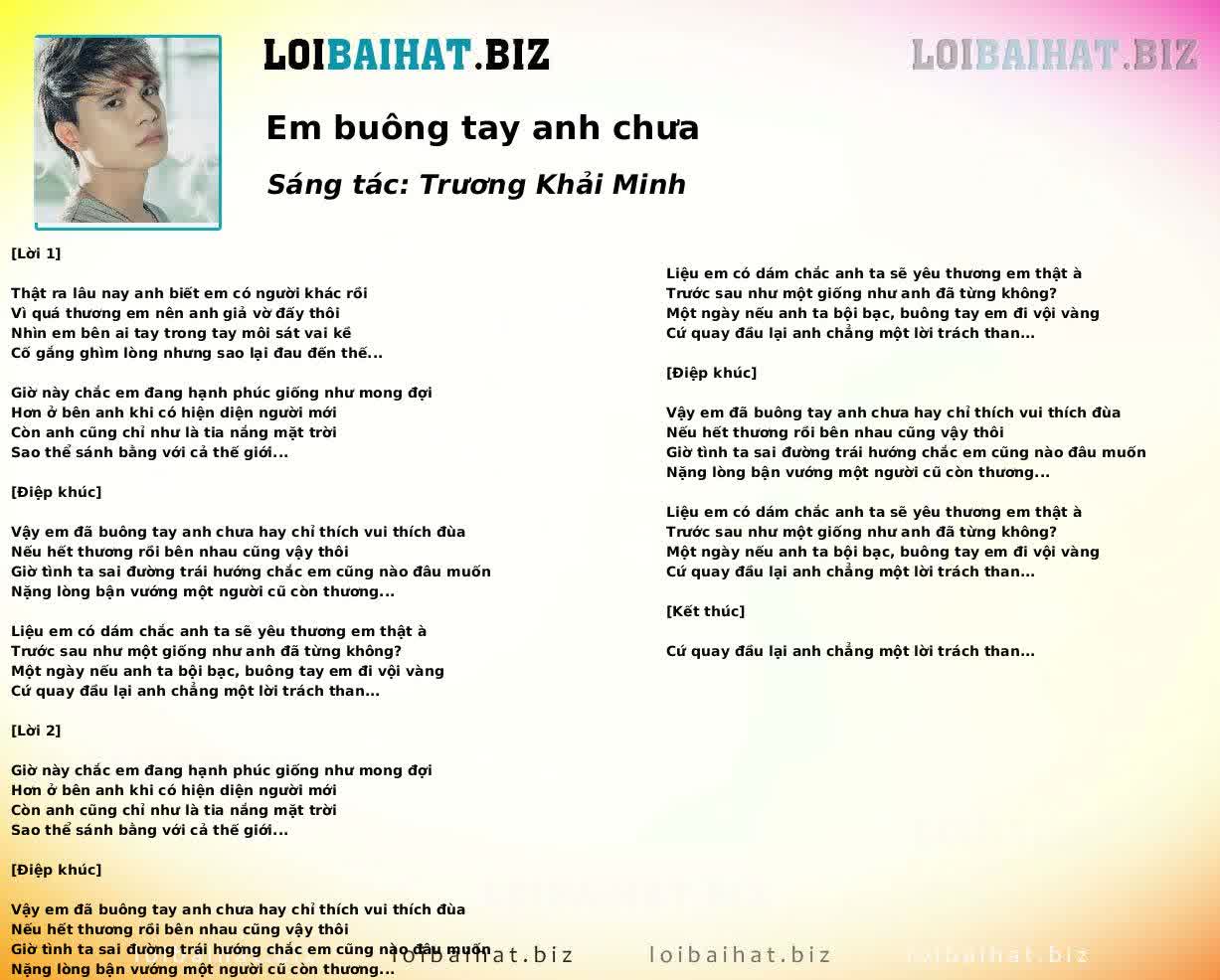 Em buông tay anh chưa