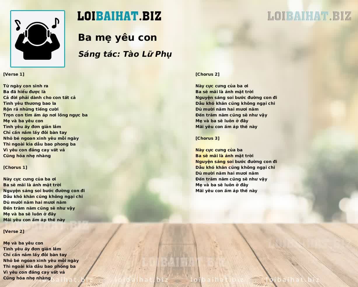 Ba mẹ yêu con
