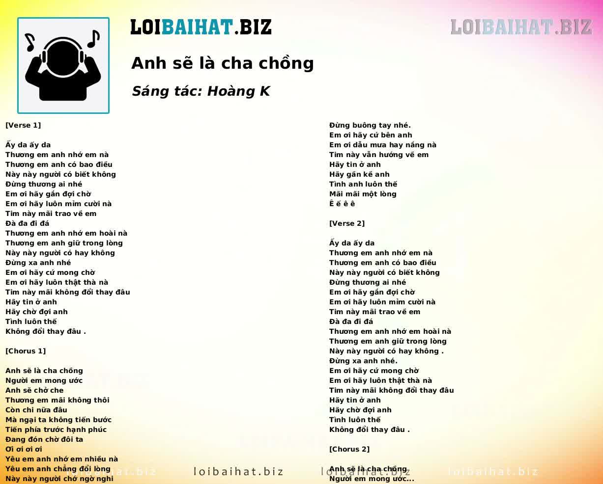 Anh sẽ là cha chồng