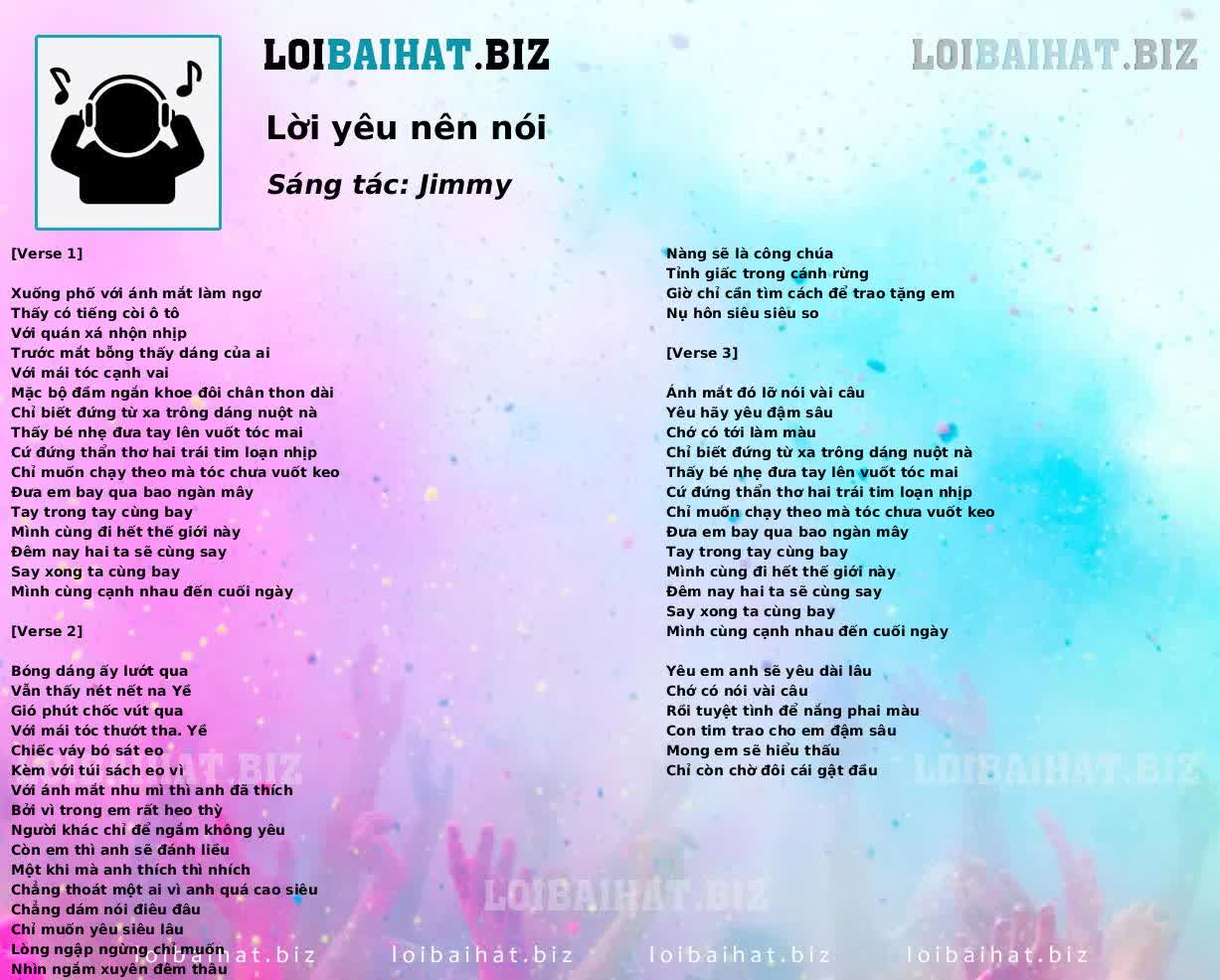 Lời yêu nên nói