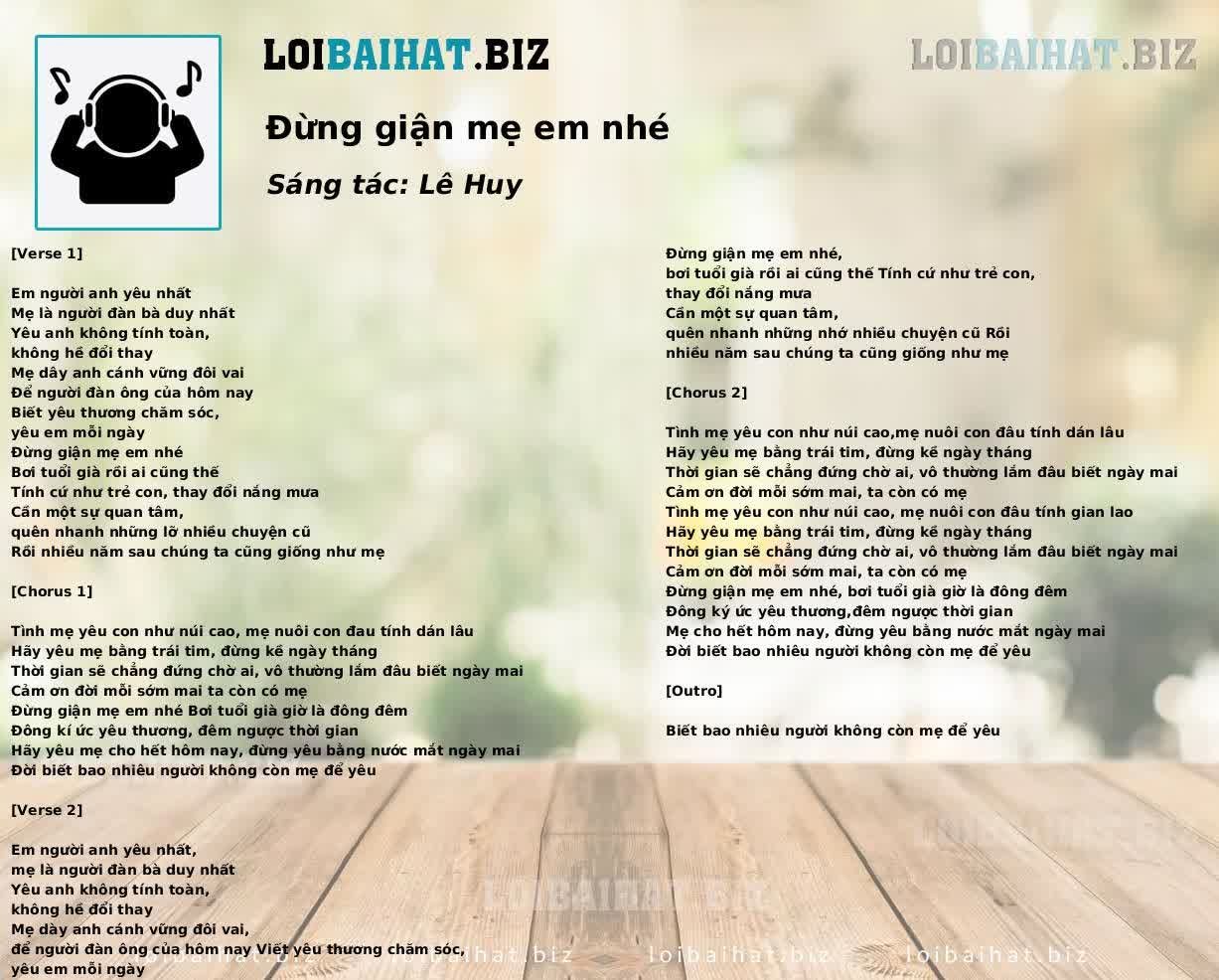 Đừng giận mẹ em nhé