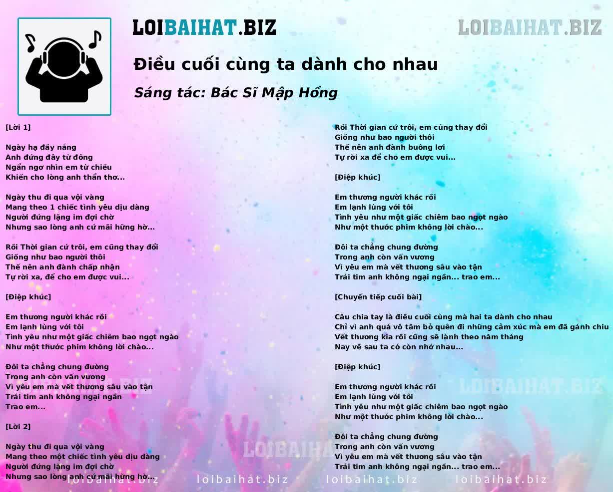 Điều cuối cùng ta dành cho nhau