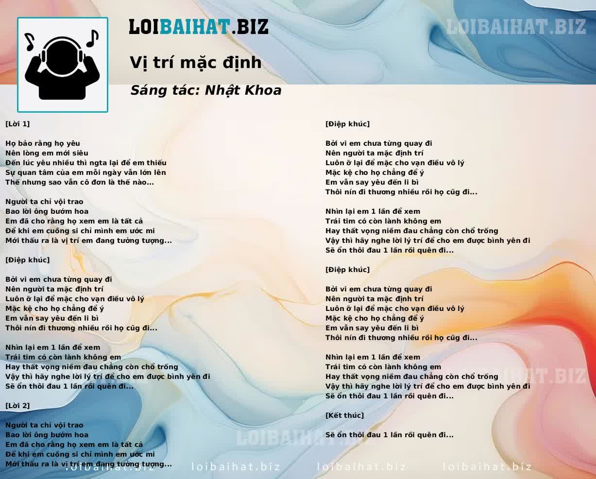 Vị trí mặc định