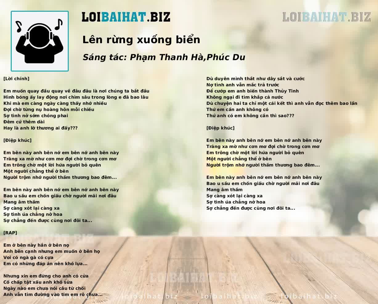 Lên rừng xuống biển