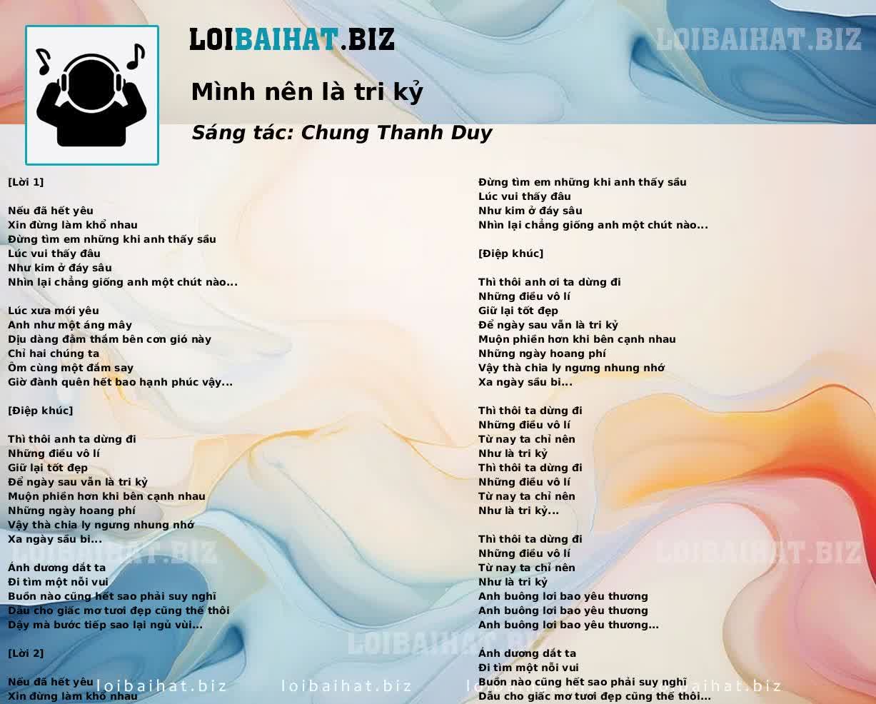 Mình nên là tri kỷ