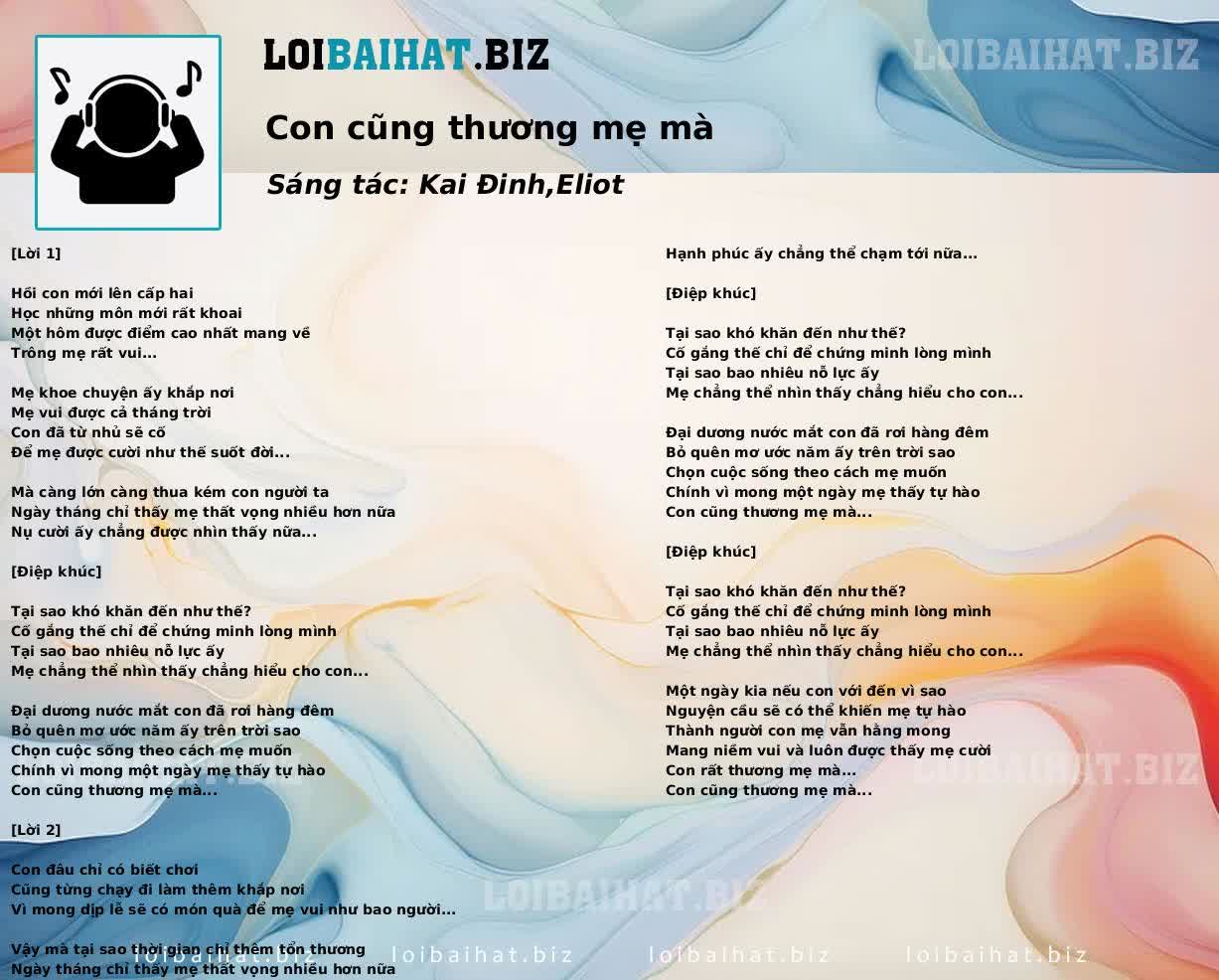 Con cũng thương mẹ mà