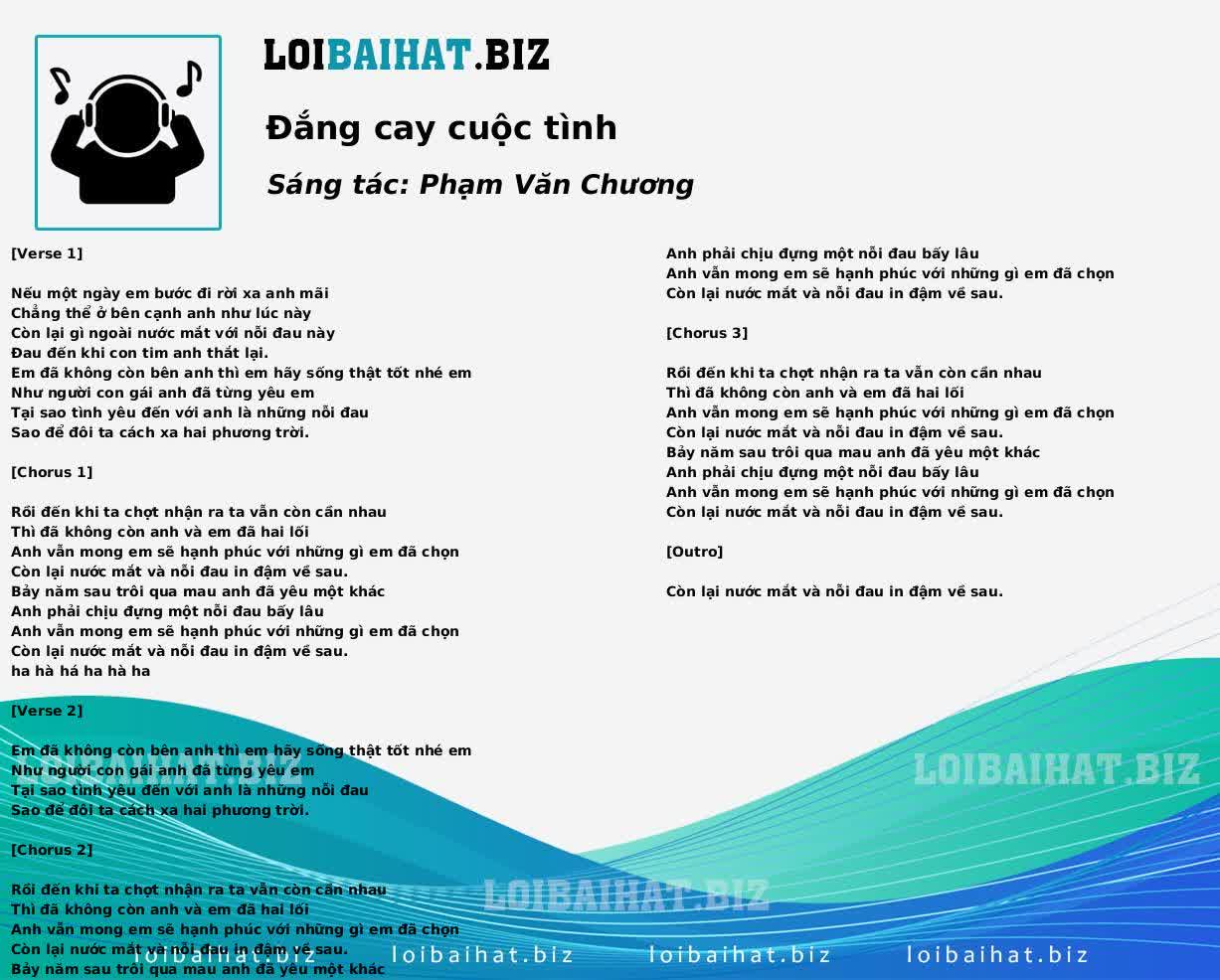 Đắng cay cuộc tình