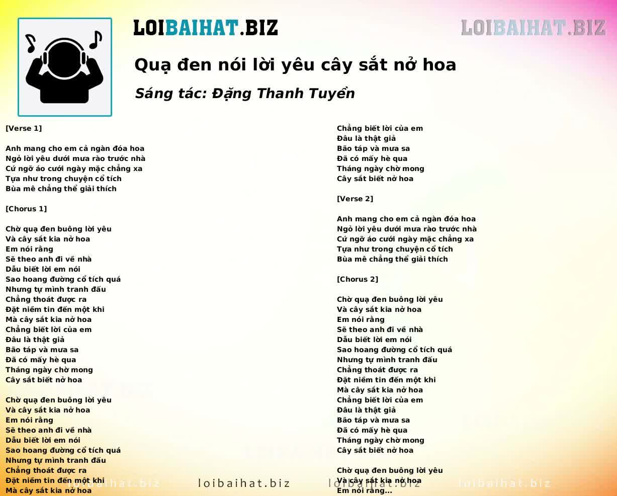 Quạ đen nói lời yêu cây sắt nở hoa