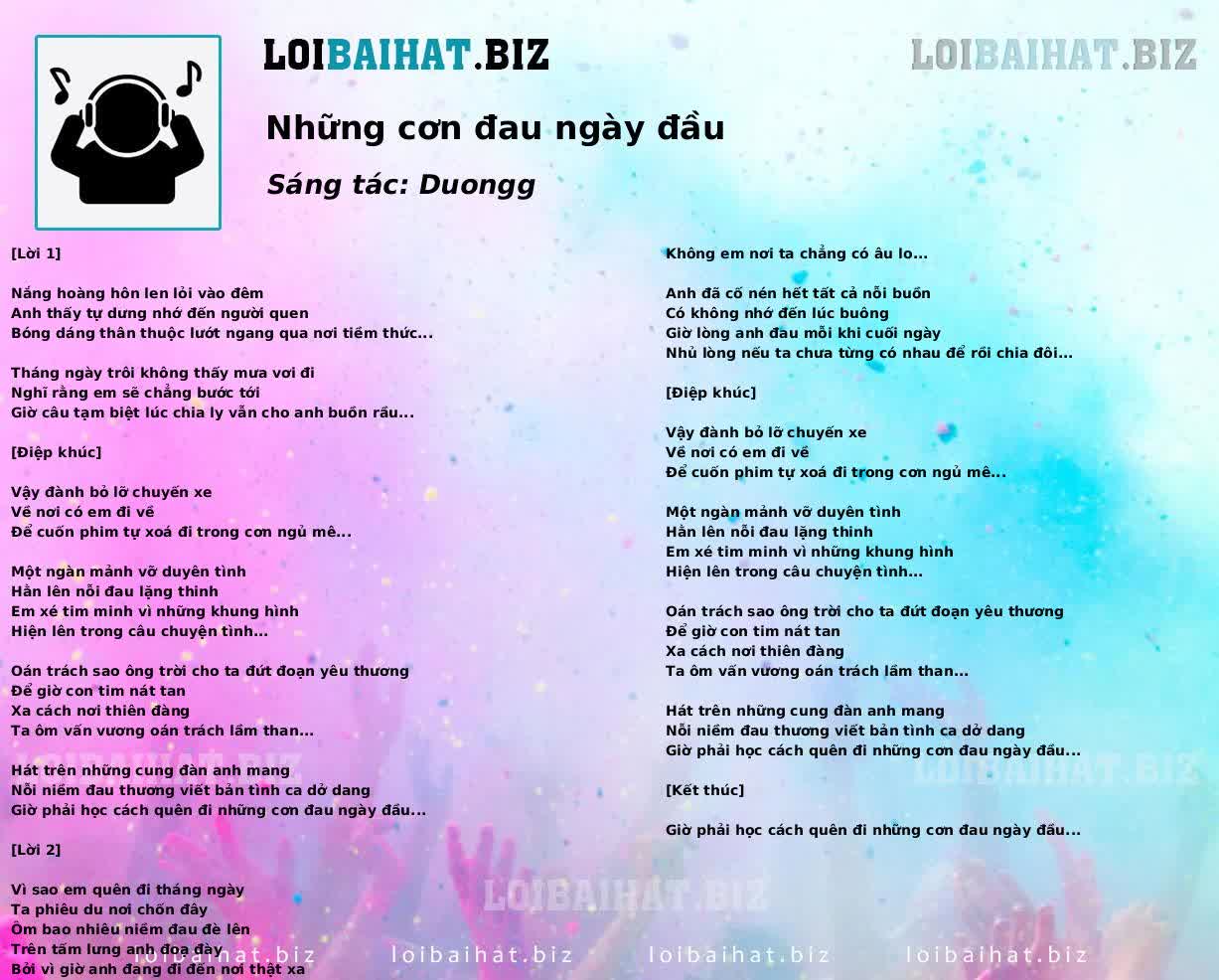 Những cơn đau ngày đầu