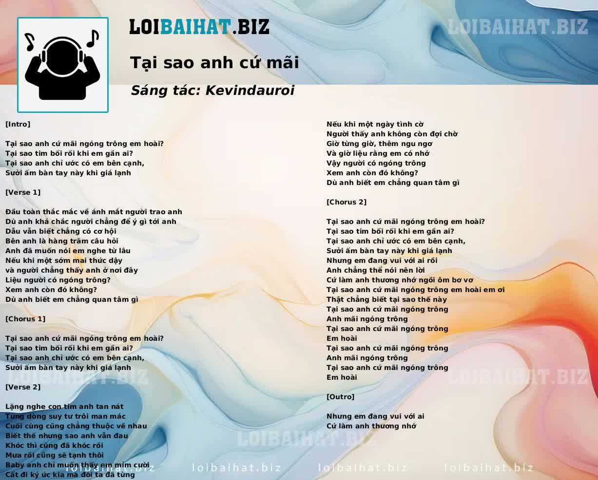 Tại sao anh cứ mãi