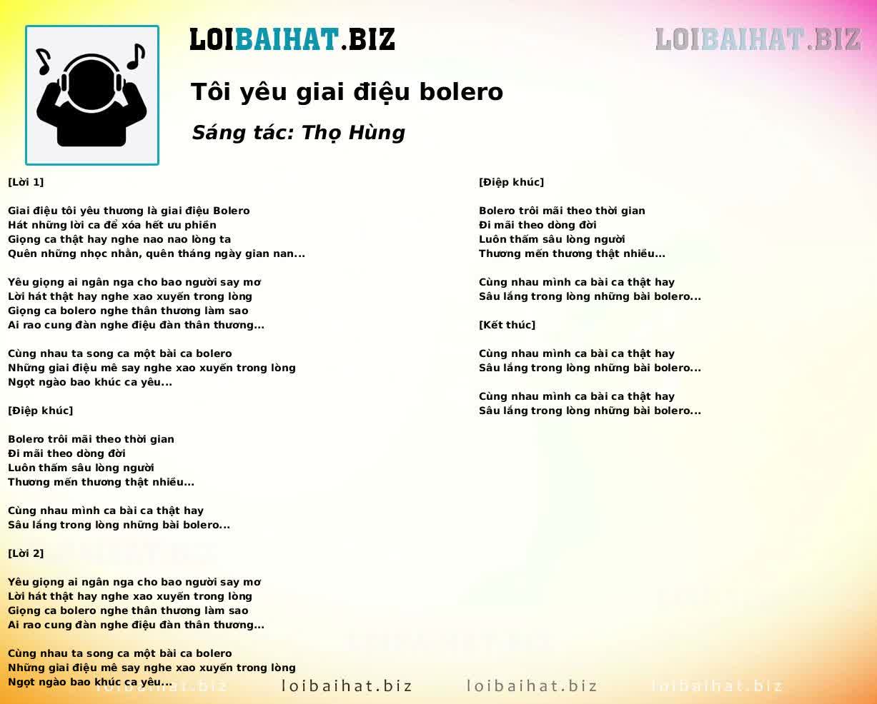 Tôi yêu giai điệu bolero