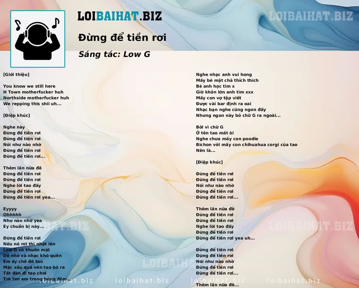 Đừng để tiền rơi