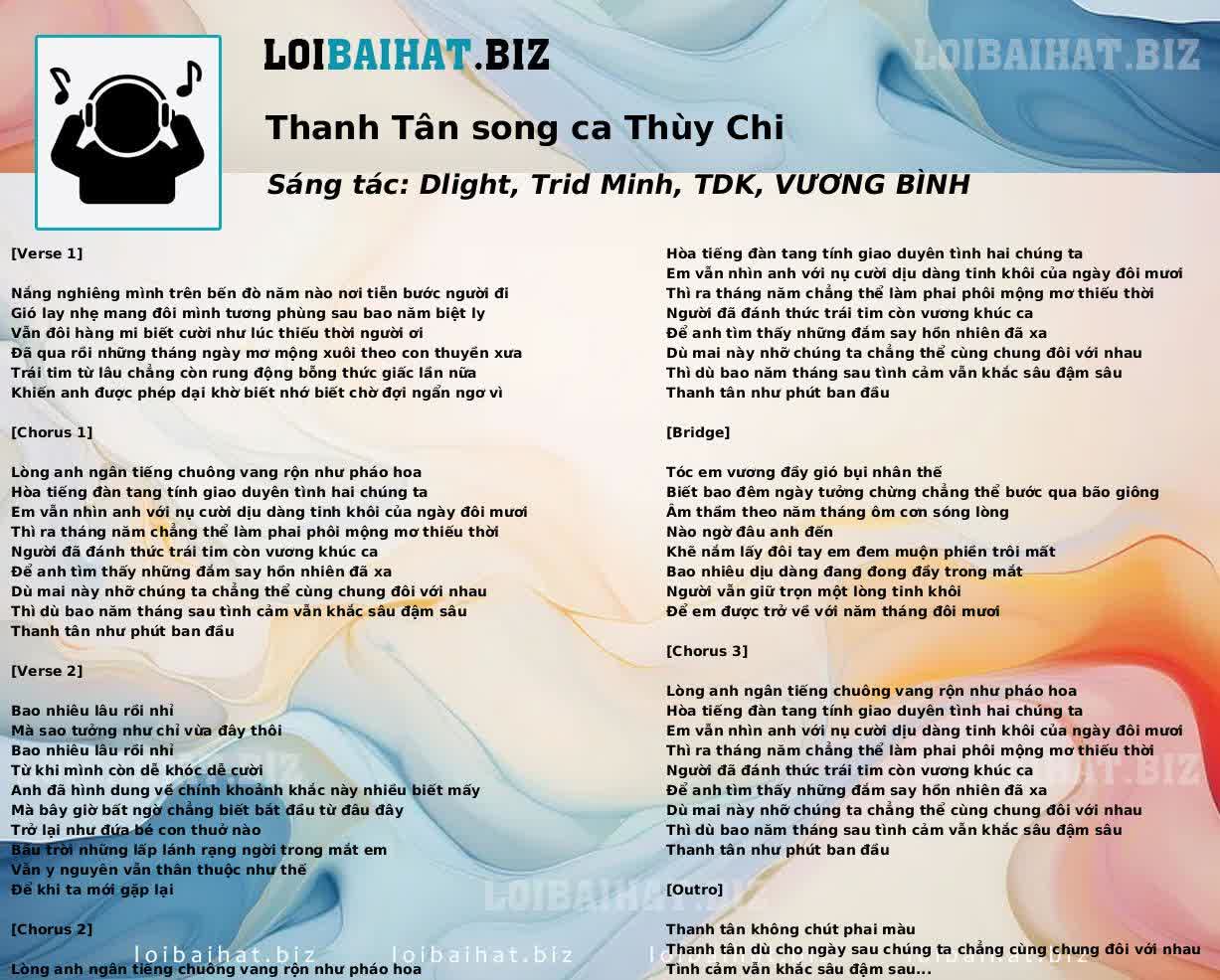 Thanh Tân song ca Thùy Chi