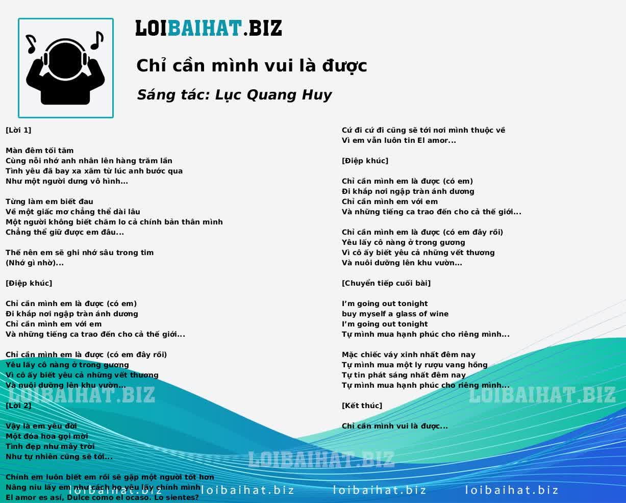 Chỉ cần mình vui là được