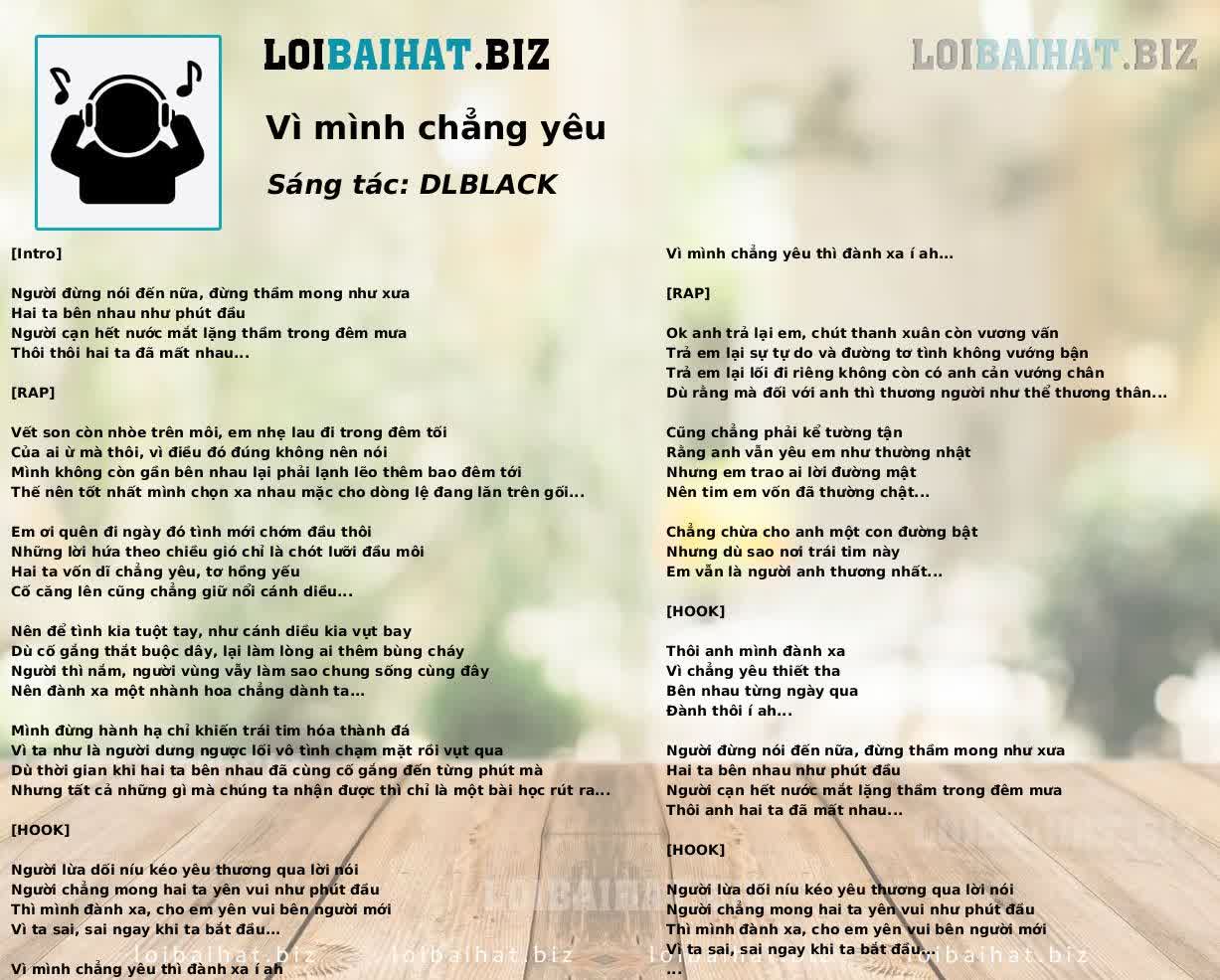 Vì mình chẳng yêu