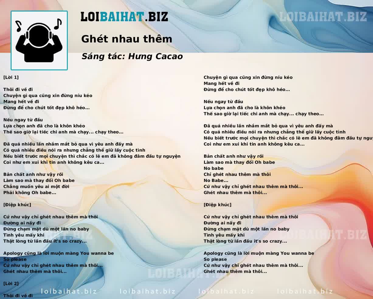 Ghét nhau thêm
