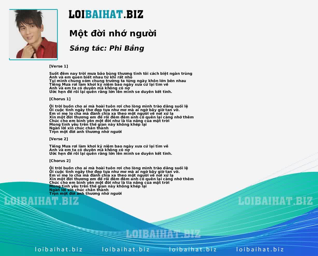 Một đời nhớ người