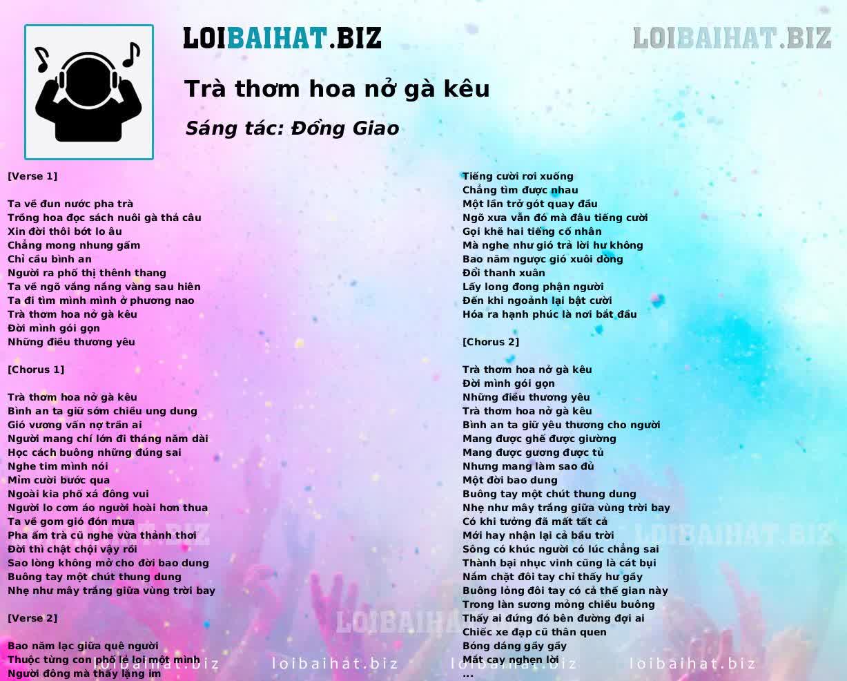 Trà thơm hoa nở gà kêu