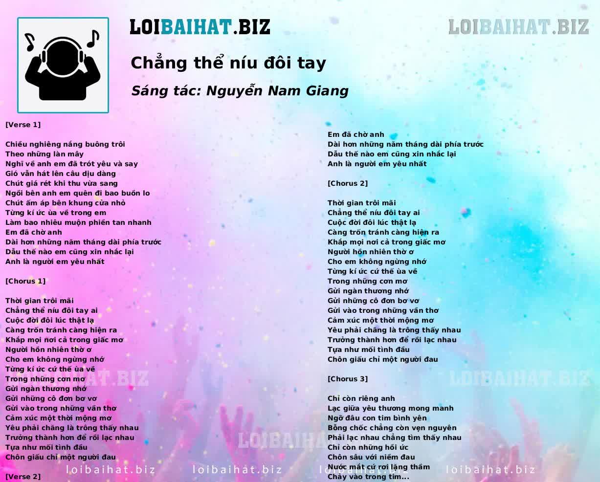 Chẳng thể níu đôi tay