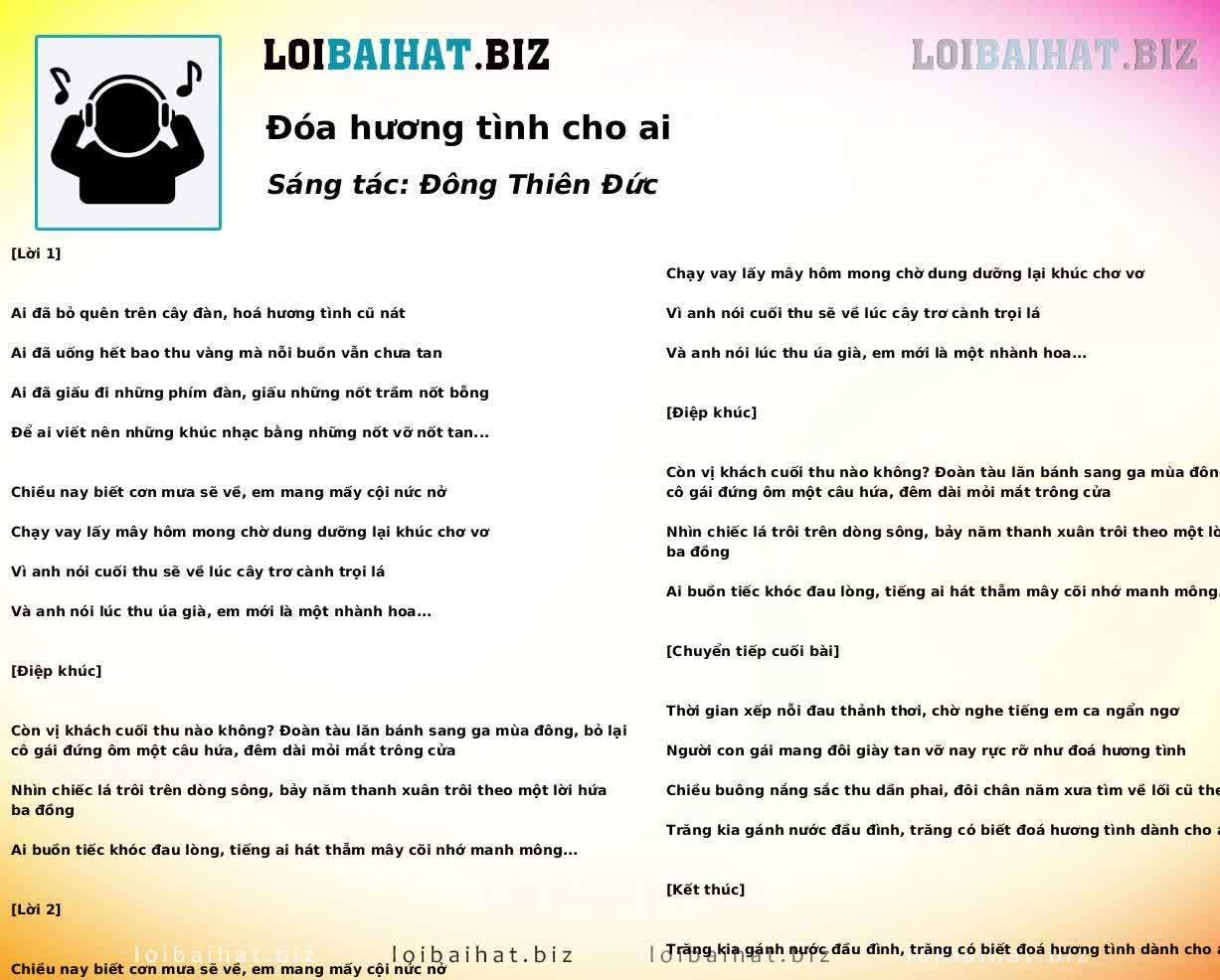 Đóa hương tình cho ai