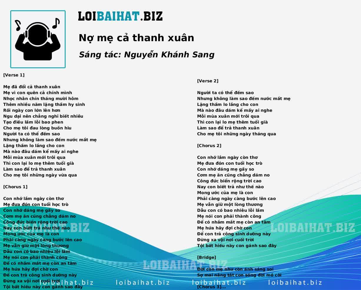 Nợ mẹ cả thanh xuân