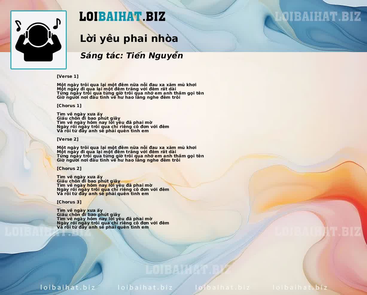 Lời yêu phai nhòa